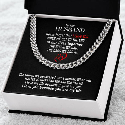 To My Husband | Cuban Link Chain